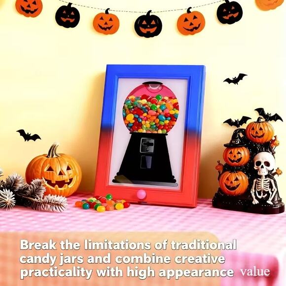 Picture Photo Frame Fun Cute Candy Machine Dispenser Blue/Red - Picture 1 of 4
